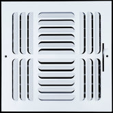 airgrilles 10"w x 10"h 4 way fixed curved blade air supply diffuser  -  register vent cover grill for sidewall and ceiling  -  white  -  outer dimensions: 11.75"w x 11.75"h hnd-cb-wh-4way-10x10  - 1